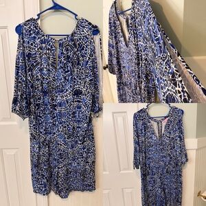 Lilly Pulitzer Blue and White Abstract Dress